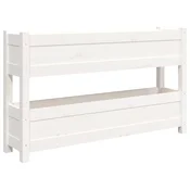 Vidaxl Visoka greda bela 112x25x66 cm trdna borovina