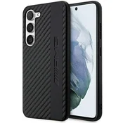 Ovitek Mercedes-AMG AMHCS23SBLSCA za Samsung Galaxy S23, Carbon Stripe & Embossed, črn