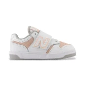 New Balance unisex za otroke. NWB480V1 Čevlji 480 beli (27.5 W), Bela, Ravna stran, Velcro, Priložnostno, otroška moda
