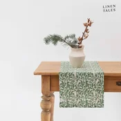 Lanen namizni tekač 40x200 cm Evergreen Damask – Linen Tales
