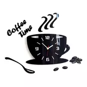 Moderni zidni satovi COFFE TIME 3D BLACK NH045-black (zidni)