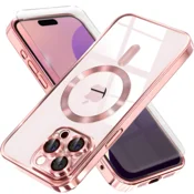 Overboard Ovitek za iPhone 16 Pro, Electro MagSafe, roza + zaščita za zaslon
