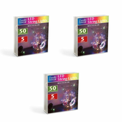 Family Christmas 3x 50 LED 5m baterijske božično - novoletne micro LED lučke 3xAA večbarvne