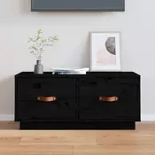 Vidaxl vidaXL TV omarica črna 80x34x35 cm masivni borov les