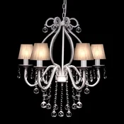 Vidaxl Lestenec s 2300 kristali Bele Barve