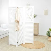 Homestyle4U Pregrada za prostor, 3-delna zložljiva pregrada za zasebnost, 170x120x2,2 cm, bela