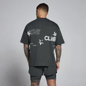 MP Mens Hybrid Graphic Oversized Cotton T-Shirt - Washed Black - L