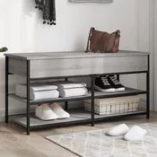 vidaXL Klop za čevlje siva sonoma 100x42,5x50 cm inženirski les