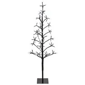 Vidaxl LED novoletna jelka z lučkami Črna 18 x 18 x 120 cm Jeklo