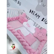 Bubamara037 Pletenica za krevetac, Trostruka, 240cm, Roze
