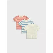 Sinsay - Pamucne majice na pruge 3 pack - krem