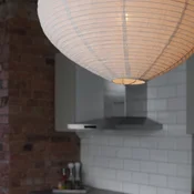 PR Home viseča svetilka Verona, bela, O 55 cm, tkanina, E27-LED - Dnevna soba/jedilnica - Tkanine/tekstil