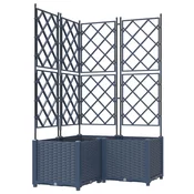 vidaXL vidaXL Vrtni sistem za sajenje z rešetko 3 kosi Siva 80x80x143 cm, (22010898)