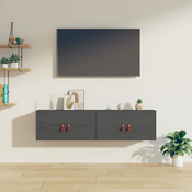 Zidni ormarici 2 kom sivi 60 x 30 x 30 cm od masivne borovine