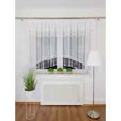 shumee Dekorativna zavesa z obliko pentlje, okrasnimi kamni in široko gipur čipko - 400x160 cm
