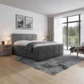 MID.YOU POSTELJA BOXSPRING 180 cm  x 200 cm , kovina, umetna masa, tekstil, karton, leseni material antracit