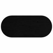 Vidaxl Mizna plošča temno rjava 140x60x4 cm trdna hrastovina ovalna