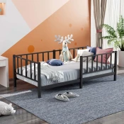 Hanah Home Deciji krevet Montessori, 90x190 cm, Crni