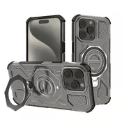 Hibridni ovitek Carbon Shield Pro za iPhone 15 Pro - smoke black