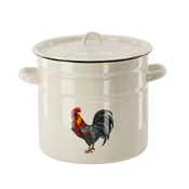 Emajlirani lonec z motivom petelina kremni 12l 26cm 81320