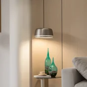Lucande LED viseča svetilka Faelinor, siva, aluminij, O 35 cm - Dnevna soba/jedilnica - Dizajn - srebrno siva