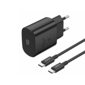 Foneng EU51 GaN stenski polnilnik – Type – C – PD 25 W s kablom Type C v Type C – črn