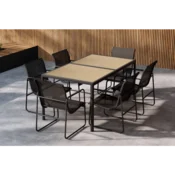 Venture Design Jedilna garnitura Lampedusa miza 160x90x75 cm črna