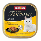 Animonda ANIMONDA Vom Feinsten Odrasli Mačji Konservi Turčija v Paradižnikovi Omaki - 100g, Brez Glutena in Soje, Zdravje Mačka
