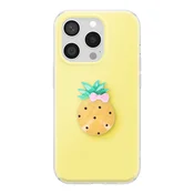 AVIZAR Ovitak za iPhone 15 Pro s 3D motivi ananasa, Rumena, (5000275325)