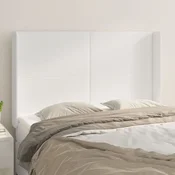 Vidaxl vidaXL Vzglavnik s krilci bel 147x16x118/128 cm umetno usnje