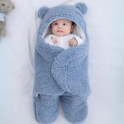 Topla in mehka odeja za spanec dojenčka | FLUFFIKINS, Modra