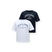 JACK & JONES Majica JJEDENVER marine/safir/bela