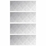 Vidaxl Stopnice Pravokotna 4 szt. srebrna 50 x 20 cm Aluminij