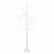 Vidaxl Božično drevo breza Bela 22 x 22 x 180 cm Plastika 319 LED