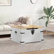 storage box s policom Bijelo 78 x 78 x 45 cm Cvrsto borovo drvo
