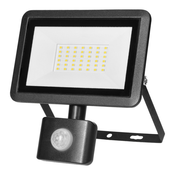 FARO S LED reflektor PIR 30W, 2400lm, IP44, 4000K, aluminij + steklo