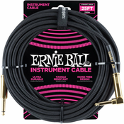 Ernie Ball 25 Braided Straight/Angle Instrument Cable Black