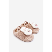 Childrens Furry Slippers Bunny Beige Dicera