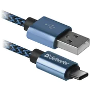 Defender USB type-c kalb USB08-03T USB 2.0 Blue 1m 2.1A