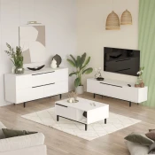 Hanah Home Set nameštaja za dnevnu sobu ON20-W, Beli
