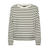 PIECES Sweater majica CHILLI, crna / bijela