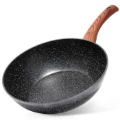shumee Granitna ponev za cvrtje iz voka BLACK&WOOD 28 cm