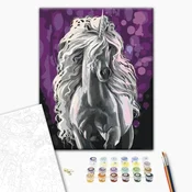 Slika za samostalno slikanje - White Unicorn 40x50