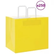 vidaXL vidaXL Papirnate vrečke 250 kosov z ročaji rumena 32x22x28 cm, (5000160893)
