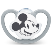 Silikonska duda Nuk - Space Mickey, 0-6 m, siva, s kutijom