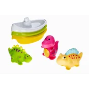 Profibaby Čolni 3 kosi + dinozavri 3 kosi v vodnem razpršilu plastika mešanica vrst v vrečki 17x24cm 0m+