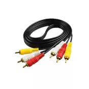 FAST ASIA AV adapter cinc 3-RCA na 3-RCA m/m 3m (Crni) RCA x3 RCA x3 m/m Crna