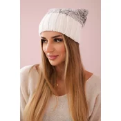 Kesi Cap with fleece Paryż K213 white + gray