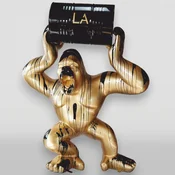 Casa Padrino XXL Garden Decoration Sculpture Gorilla with Barrel Gold/Black H. 250 cm