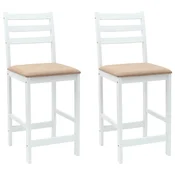Vidaxl Jedilni stoli 2 szt. Bela 40 x 47,5 x 99,5 cm Masivno gumovo les